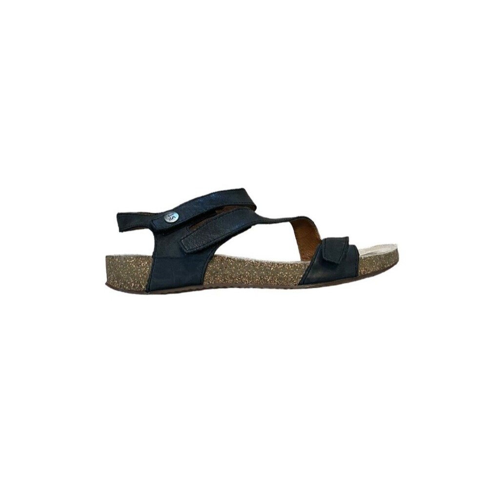 Josef Seibel Tonga 25 Strappy Leather Sandals Size 41/9.5-10 Comfort Cork Sole - Picture 3 of 11